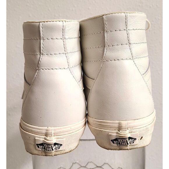 Vans Sk8-Hi Reissue Leather True White Shoes Sz Mens 7 Women’s 8.5 VN0A2XSBODJ - Picture 4 of 8